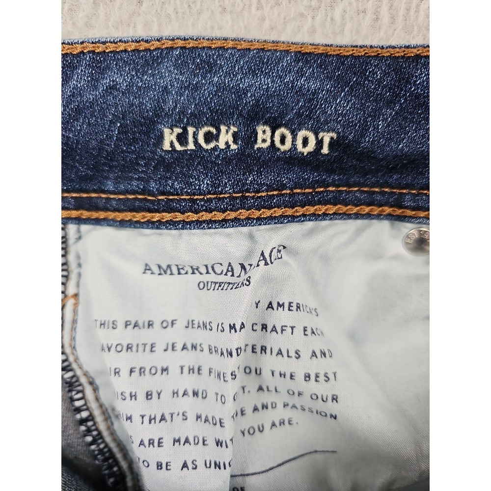 American Eagle Kick Boot Super Stretch Jeans 8 Long 29x33 Blue Medium Wash - Picture 4 of 8